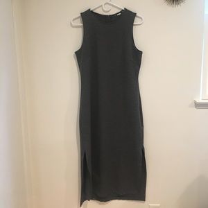 Long Tight Gray Dress with Side Slits